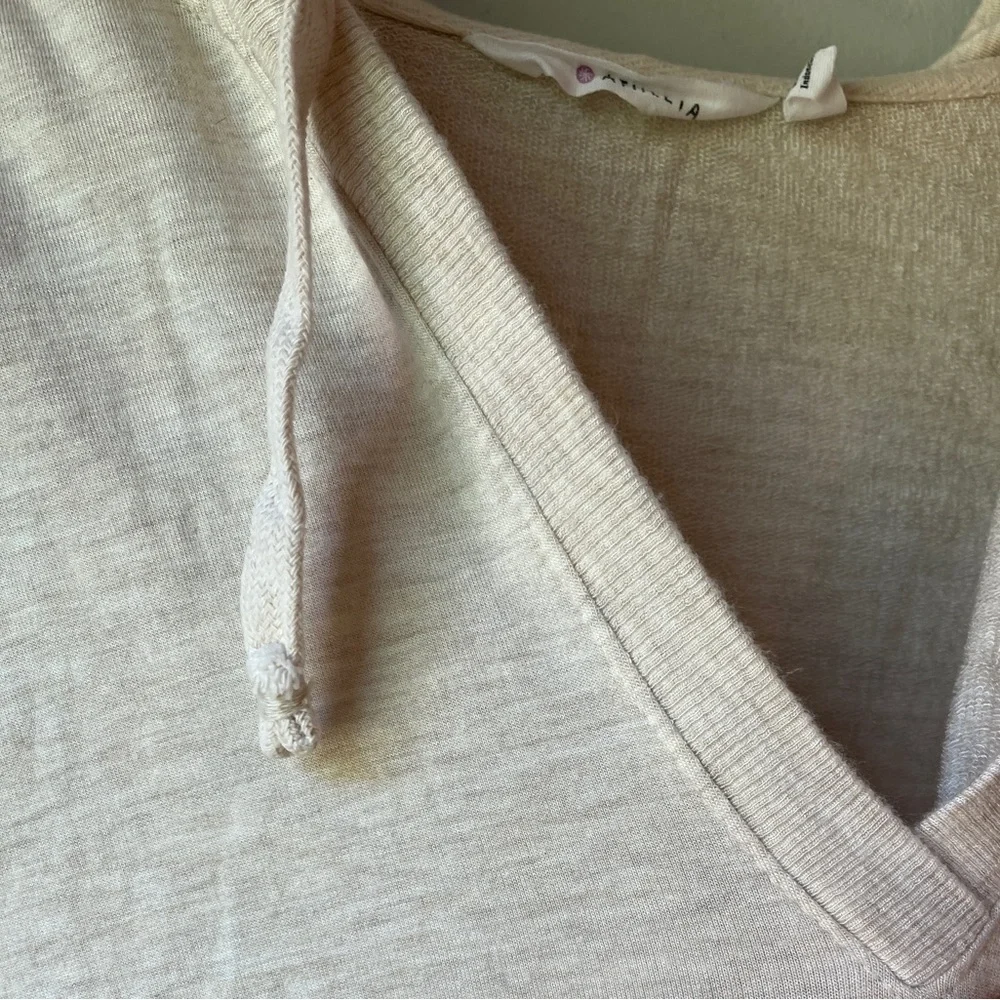 Athleta Cream Studio Split Neck Hoodie